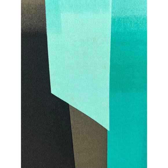 JM Collection Woman Teal Ombre Amor Mod Twist Tunic Top 3X V-Neck Beaded New - Picture 5 of 8